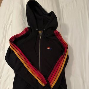 Aviator Nation Classic Full Zip Unisex Black hooded jacket medium